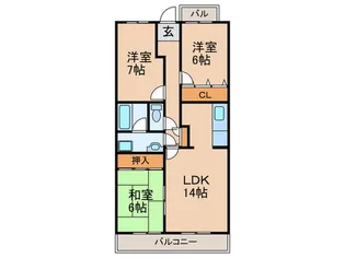 メナージュマルヤマ【3階】の間取り