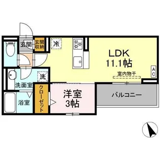 D crest 中之郷【2階】の間取り