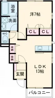 ソレイユ・高野【1階】の間取り