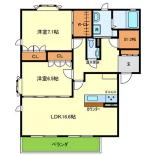 カーサベルデ大泉【2階】の間取り