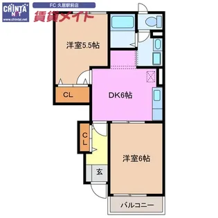 メゾンカルム【1階】の間取り