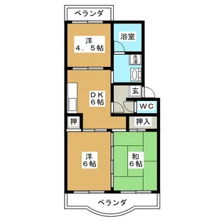 市川クローバーハイツ福田【2階】の間取り