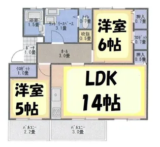 武里団地5街区【3階】の間取り