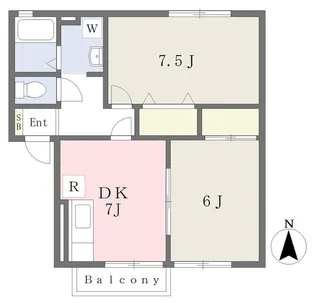 ツインコーポA棟【2階】の間取り