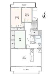 シーアイハイツ町田C棟【12階】の間取り