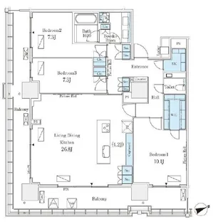 ロイヤルパークス品川【28階】の間取り