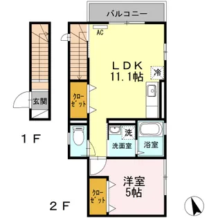 東京都中野区江古田1【アパート】の間取り