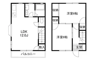 鼻高テラスハウスA・B・C・Dの間取り