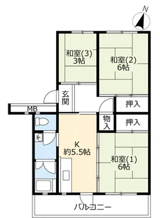 UR高津【5階】の間取り