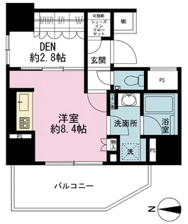 ザ・パークハウス新宿柏木【6階】の間取り