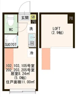 ワイドエイト久我山【2階】の間取り