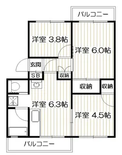 第2小畑ハイツ【1階】の間取り