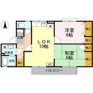 徳島県板野郡藍住町住吉字神蔵【アパート】の間取り