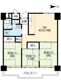 UR南港ひかりの【2階】の間取り