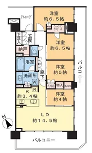 プラウドシティ金沢【14階】の間取り