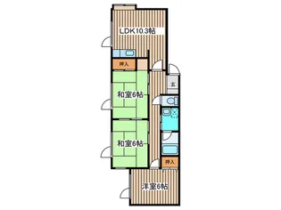園部マンション3【2階】の間取り