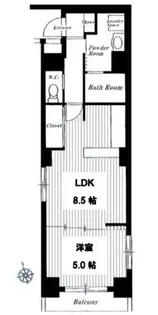 スカイコート銀座東第2【2階】の間取り