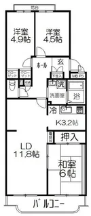 大宮七里ハウス【3階】の間取り