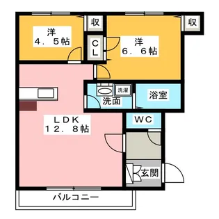 リュークスイレブン徳重 J棟【1階】の間取り
