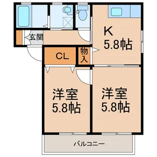 メゾンエスポワールA【2階】の間取り