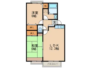メロディハイツ春日公園【2階】の間取り