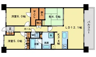 パークホームズノースゲートスクエア【15階】の間取り