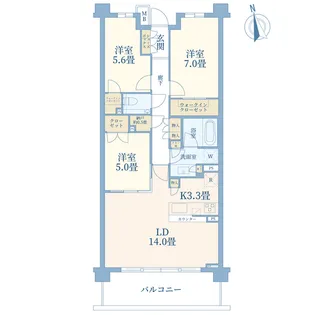 ザ・パークハウスあざみ野一丁目【3階】の間取り
