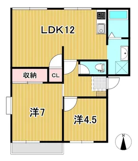 田尻ハイツA【2階】の間取り