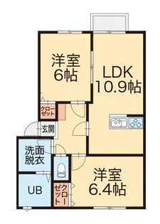 L COLLECTION横越中央B棟【1階】の間取り