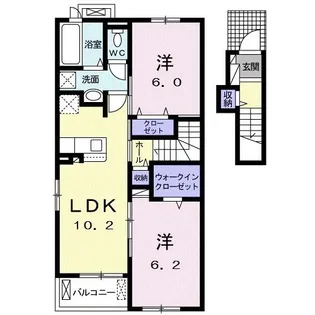 グレイスヴィラ北浜【2階】の間取り