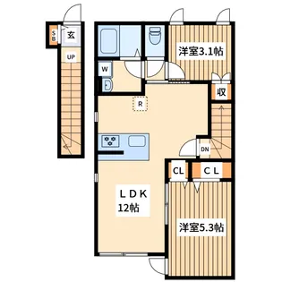 ミューク【2階】の間取り