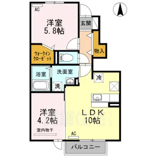 ロイヤルコート曰佐【1階】の間取り