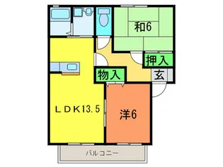 ビュ-ラ-和泉B棟【2階】の間取り