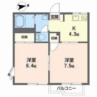 グリーンパークヒロミ【2階】の間取り