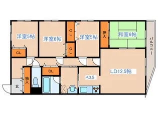 ラモ-ル月寒西【3階】の間取り
