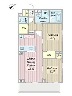グラングレース調布【1階】の間取り