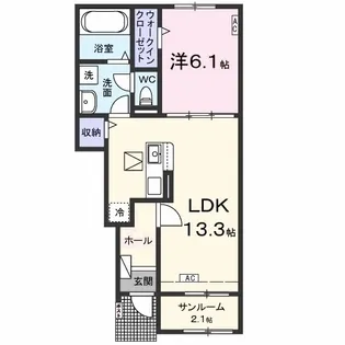 ベルカーナ幸【1階】の間取り
