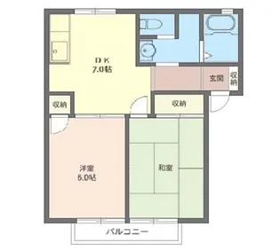 ヴィルヌーブ東林間【1階】の間取り