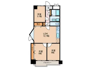 弁天第2コーポ【7階】の間取り