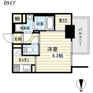 エスライズ御堂筋本町【5階】の間取り