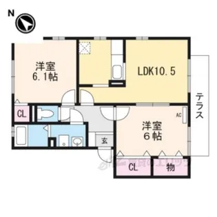 夢咲きの里F【2階】の間取り