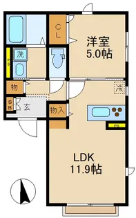 リーリエ新鎌ヶ谷【1階】の間取り