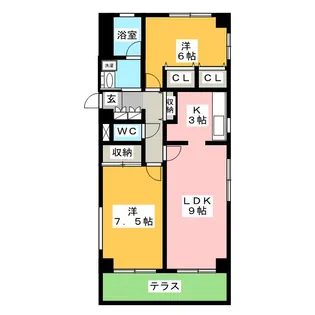 リーブ中野【1階】の間取り