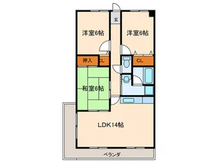 プライムハウス藤崎南【3階】の間取り