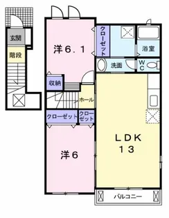 レスト コリーヌ【2階】の間取り