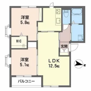 ハイツ渋川【1階】の間取り