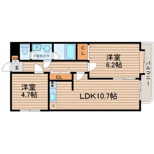 ベルメゾン新田東【2階】の間取り