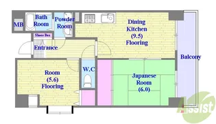 エクラシア鷹取駅前【2階】の間取り
