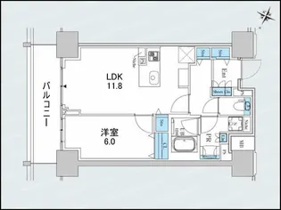 ロイヤルパークスER万代【12階】の間取り