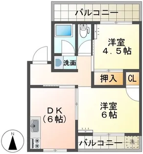駒沢ひがしハイツ【4階】の間取り